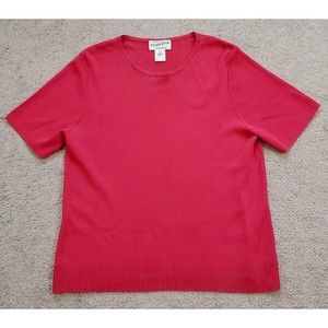 Vintage 80s 90s Pendleton Top Sweatshirt Short Sleeve Red Color Knit Sz Medium